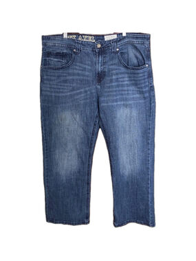 TK Axel Jeans Mens 40x30 Slim Boot Stretch Denim Blue Medium Dark Wash